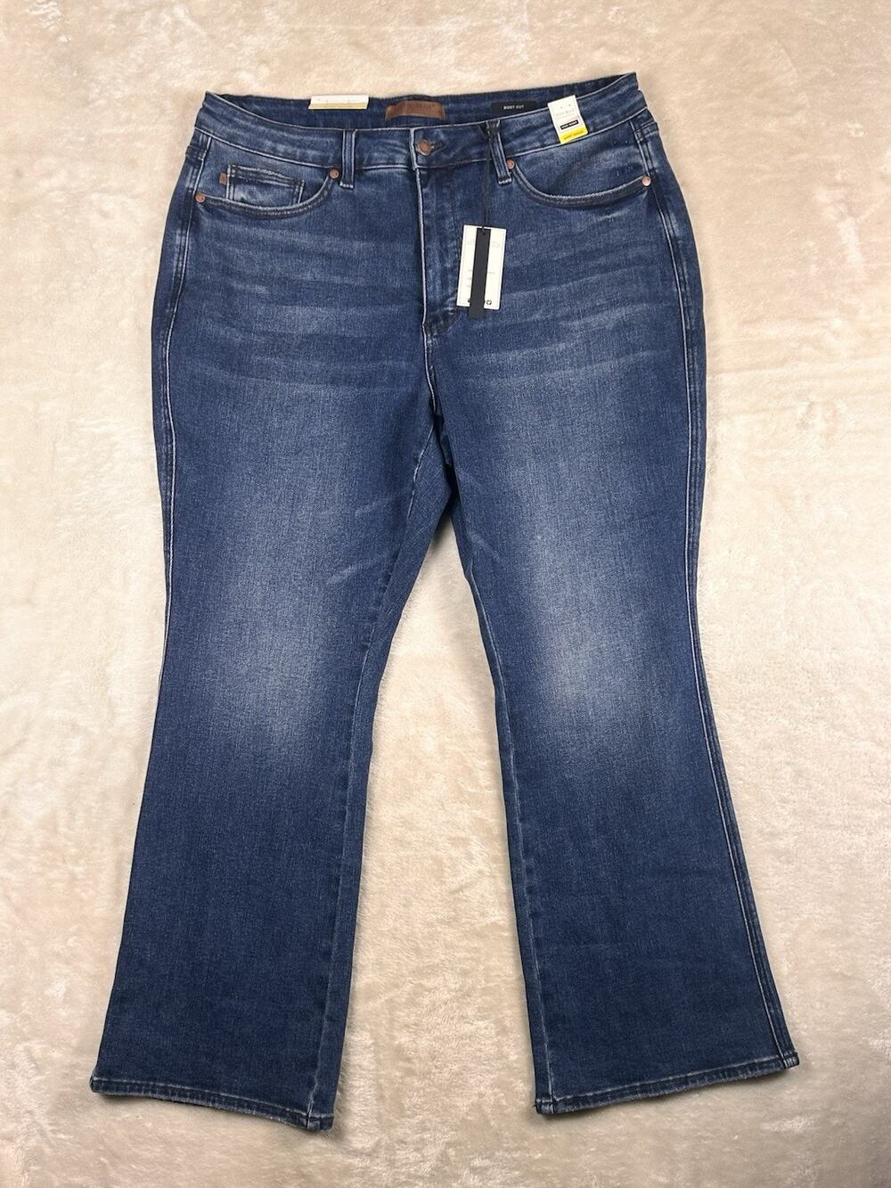 Judy Blue High Waist Boot Cut Denim Jeans Women’s Sz 22W Blue Tummy Control Top